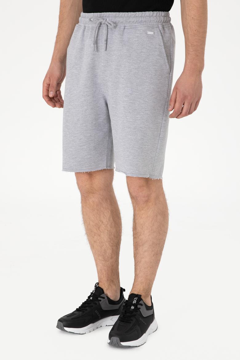 Erkek Gri Melanj Örme Şort - 50307289017