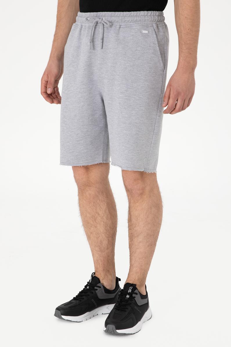 Erkek Gri Melanj Örme Şort