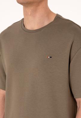 Erkek Comfort Fit Bisiklet Yaka Vizon Tişört - 50307322070