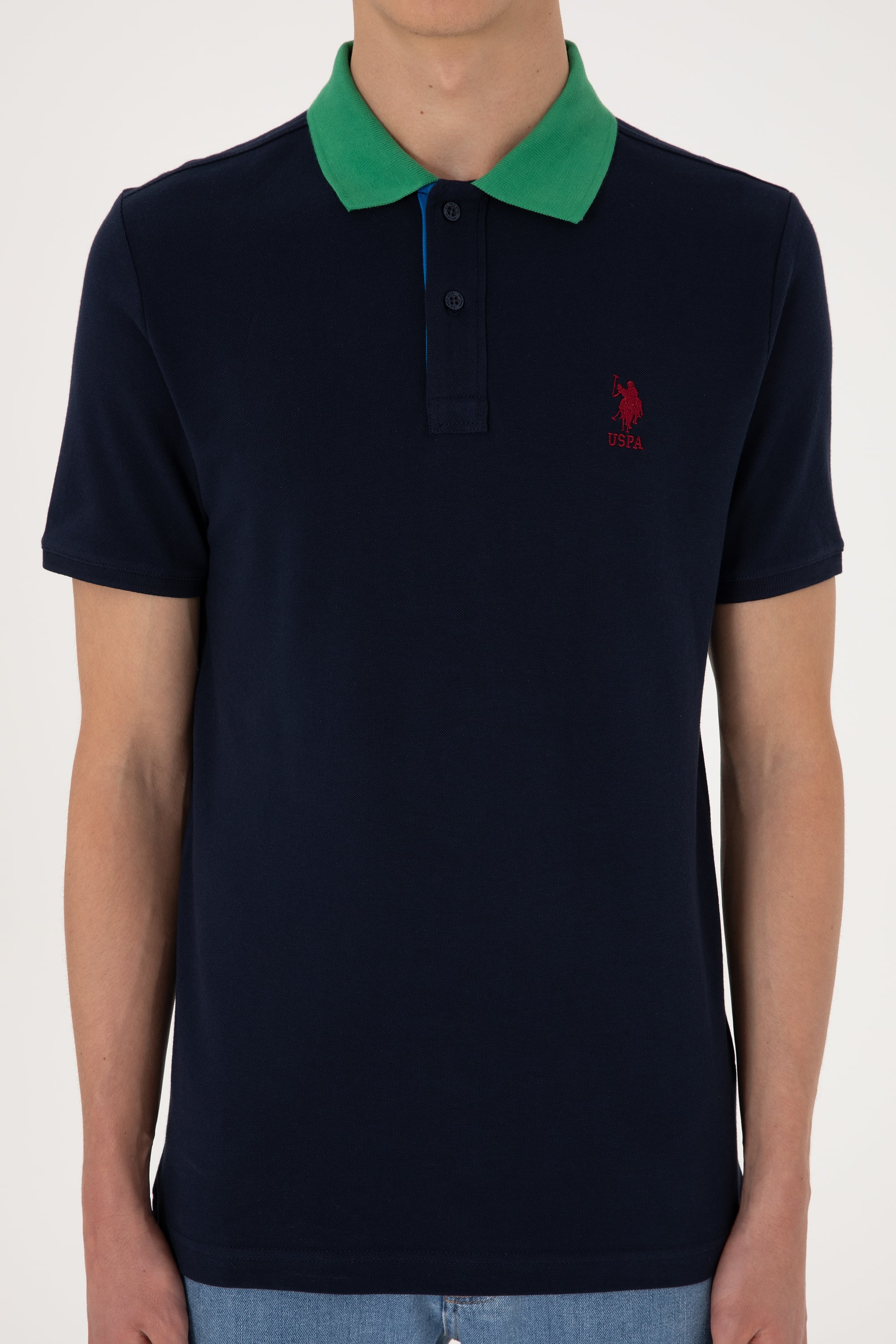 Erkek Regular Fit Polo Yaka Lacivert Tişört