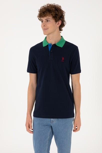 Erkek Regular Fit Polo Yaka Lacivert Tişört