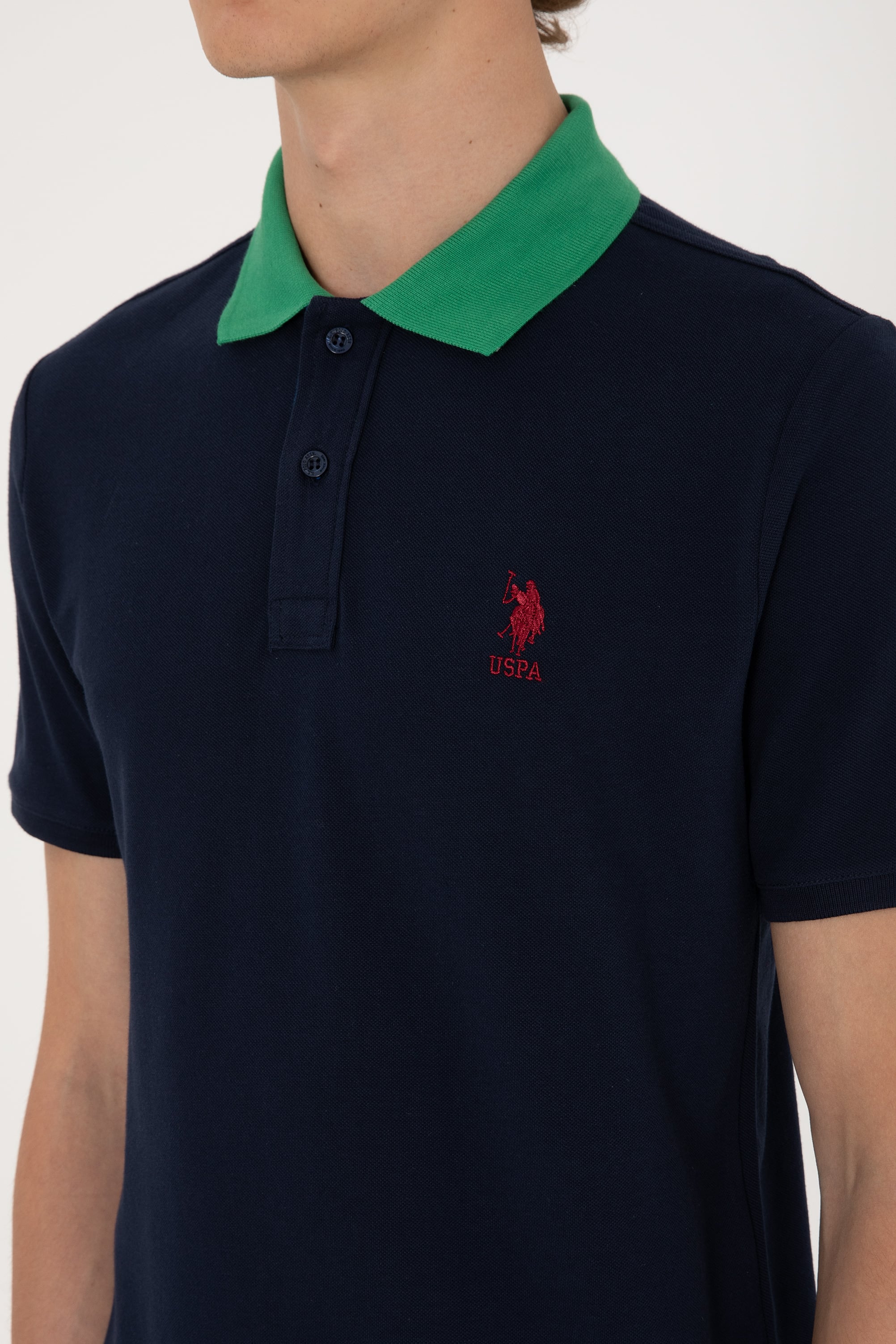 Erkek Regular Fit Polo Yaka Lacivert Tişört - Image 7