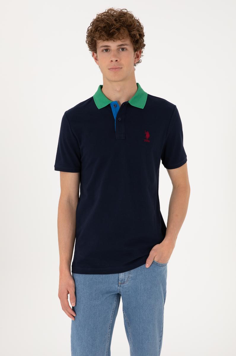Erkek Regular Fit Polo Yaka Lacivert Tişört