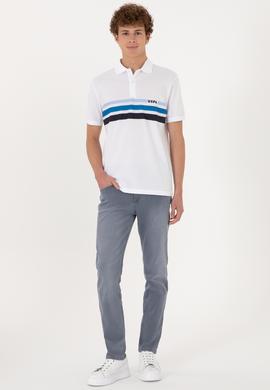 Erkek Regular Fit Polo Yaka Beyaz Tişört - 50306811006