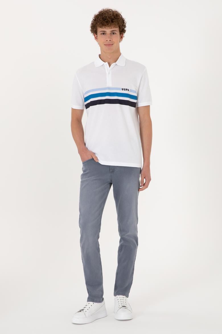 Erkek Regular Fit Polo Yaka Beyaz Tişört - 50306811006