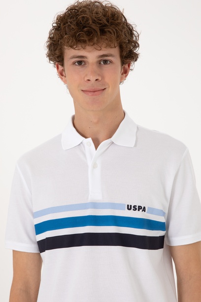 Erkek Regular Fit Polo Yaka Beyaz Tişört