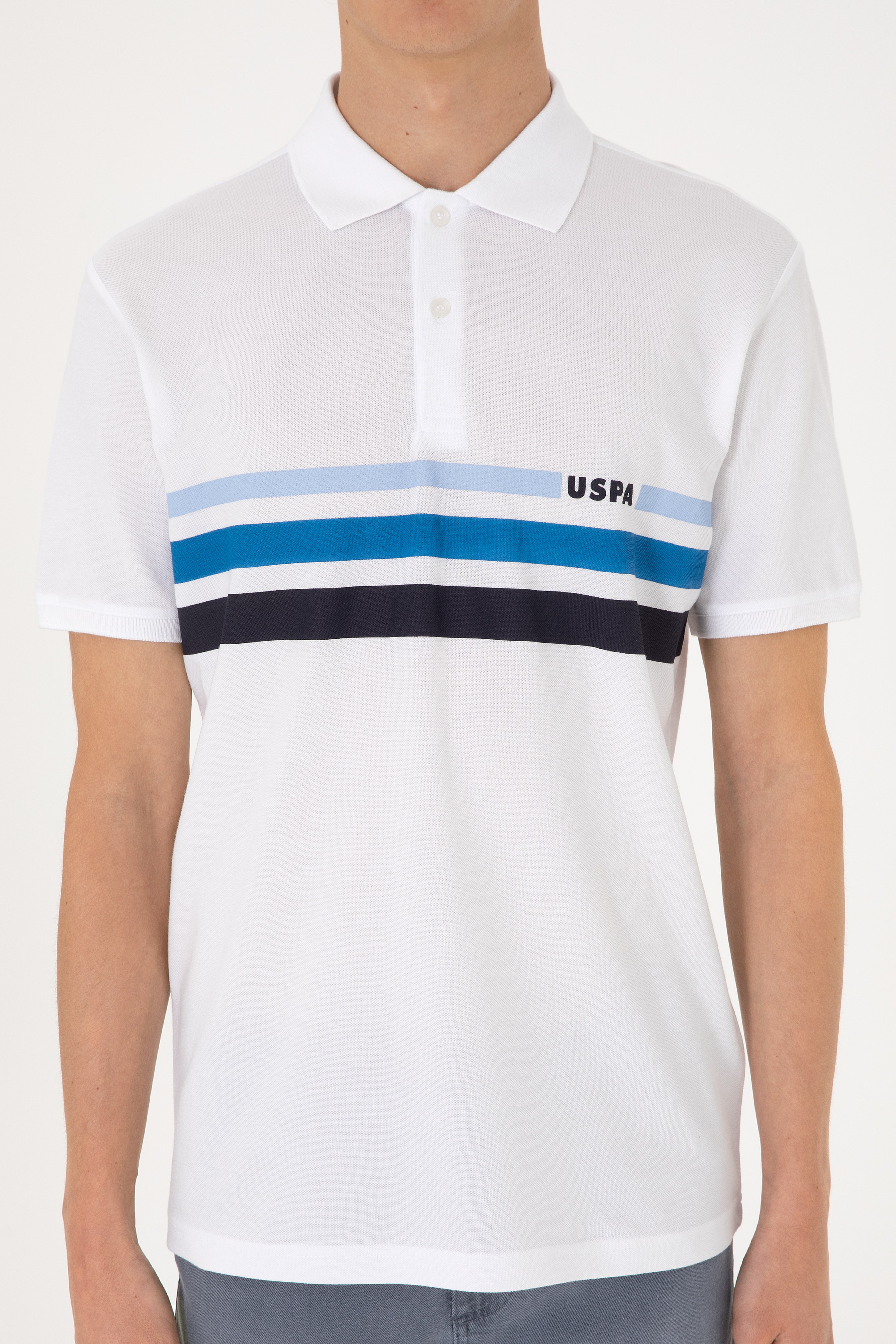 Erkek Regular Fit Polo Yaka Beyaz Tişört - Image 6