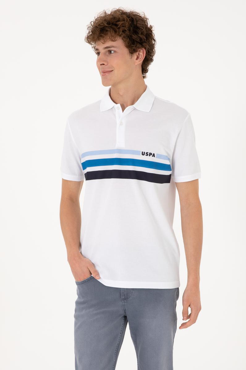 Erkek Regular Fit Polo Yaka Beyaz Tişört