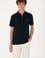 Erkek Regular Fit Fermuarlı Lacivert Tişört