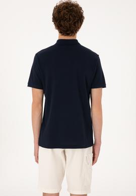 Erkek Regular Fit Fermuarlı Lacivert Tişört - 50306836037