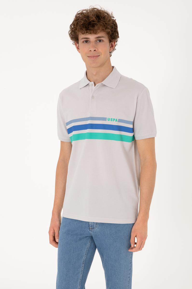 Erkek Regular Fit Polo Yaka Açık Gri Tişört