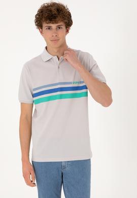 Erkek Regular Fit Polo Yaka Açık Gri Tişört - 50306811023