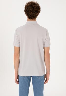 Erkek Regular Fit Polo Yaka Açık Gri Tişört - 50306811023