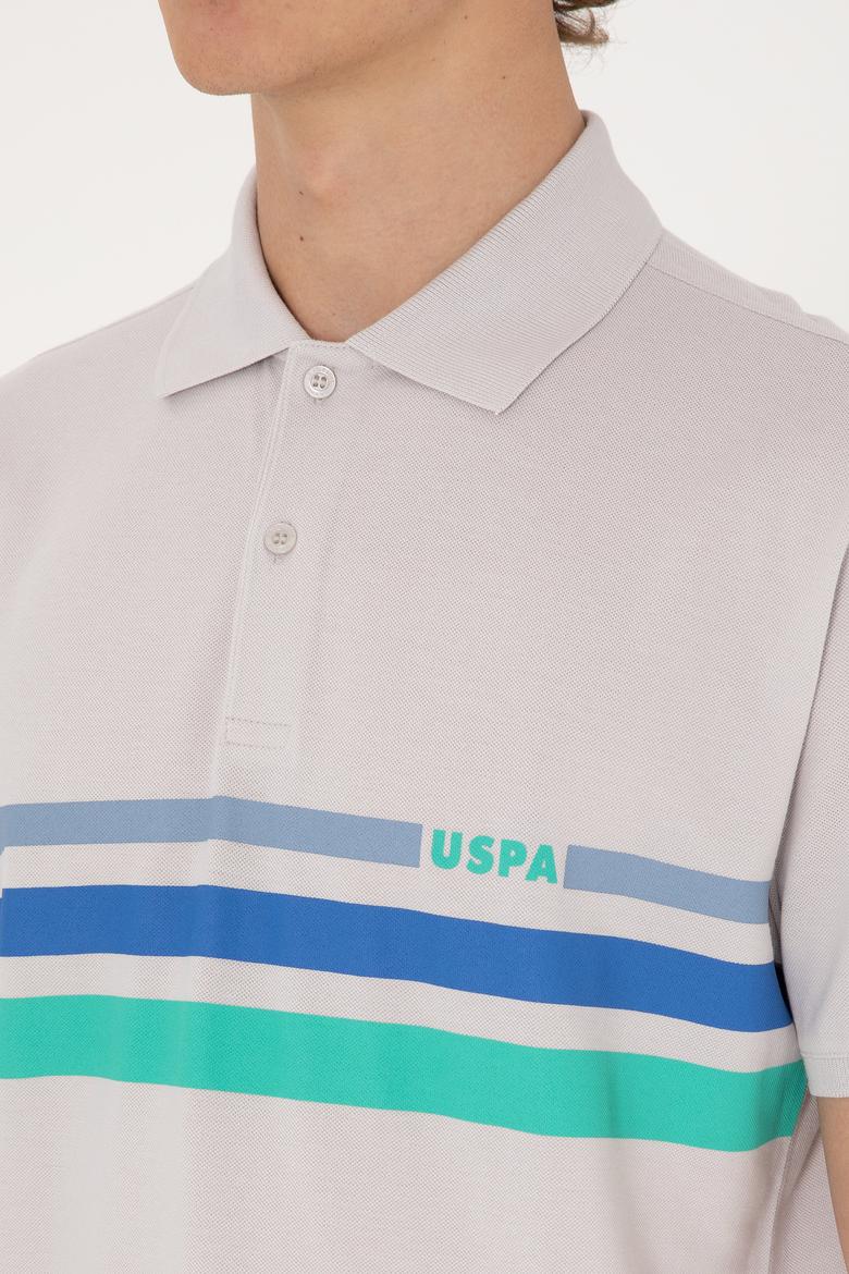 Erkek Regular Fit Polo Yaka Açık Gri Tişört - 50306811023