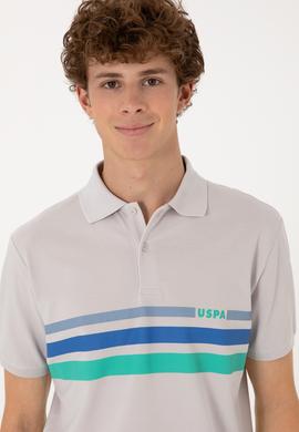 Erkek Regular Fit Polo Yaka Açık Gri Tişört - 50306811023