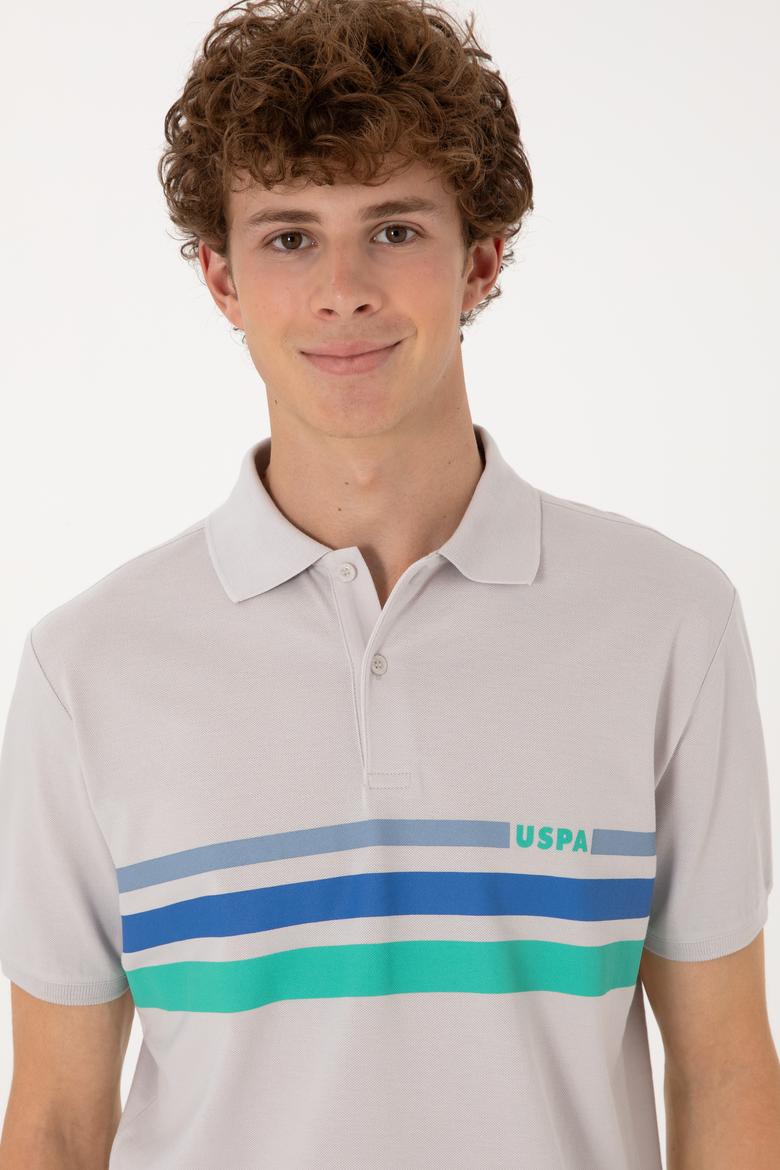 Erkek Regular Fit Polo Yaka Açık Gri Tişört - 50306811023