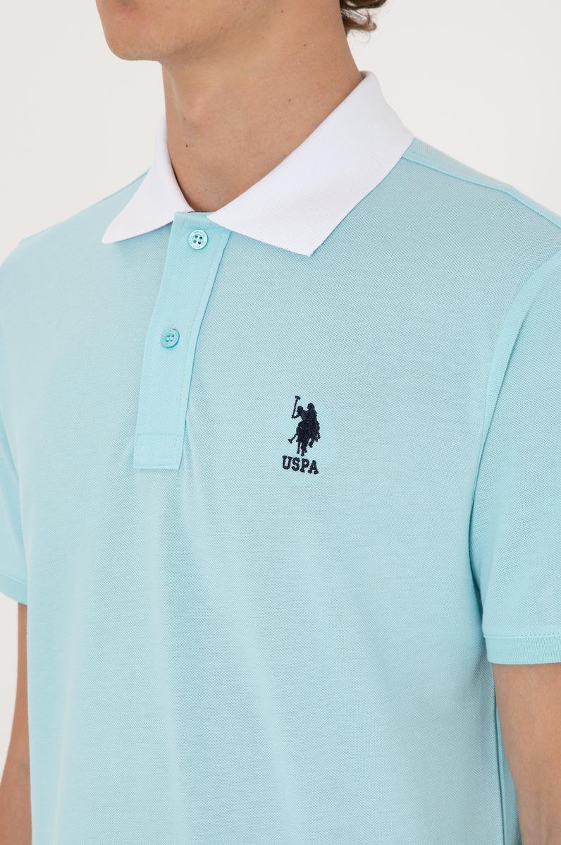 Erkek Regular Fit Polo Yaka Aqua Tişört