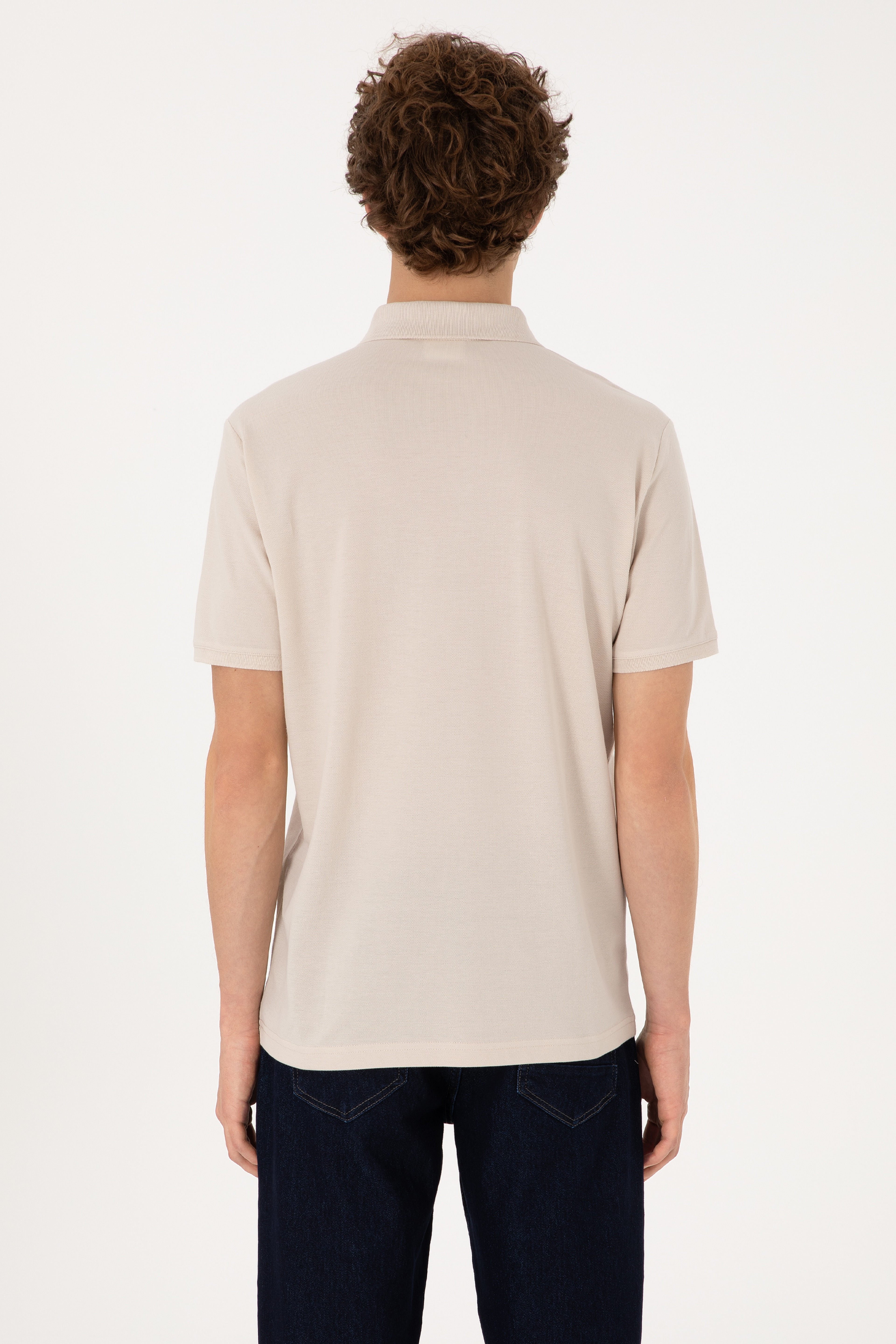 Erkek Regular Fit Polo Yaka Taş Tişört - Image 5