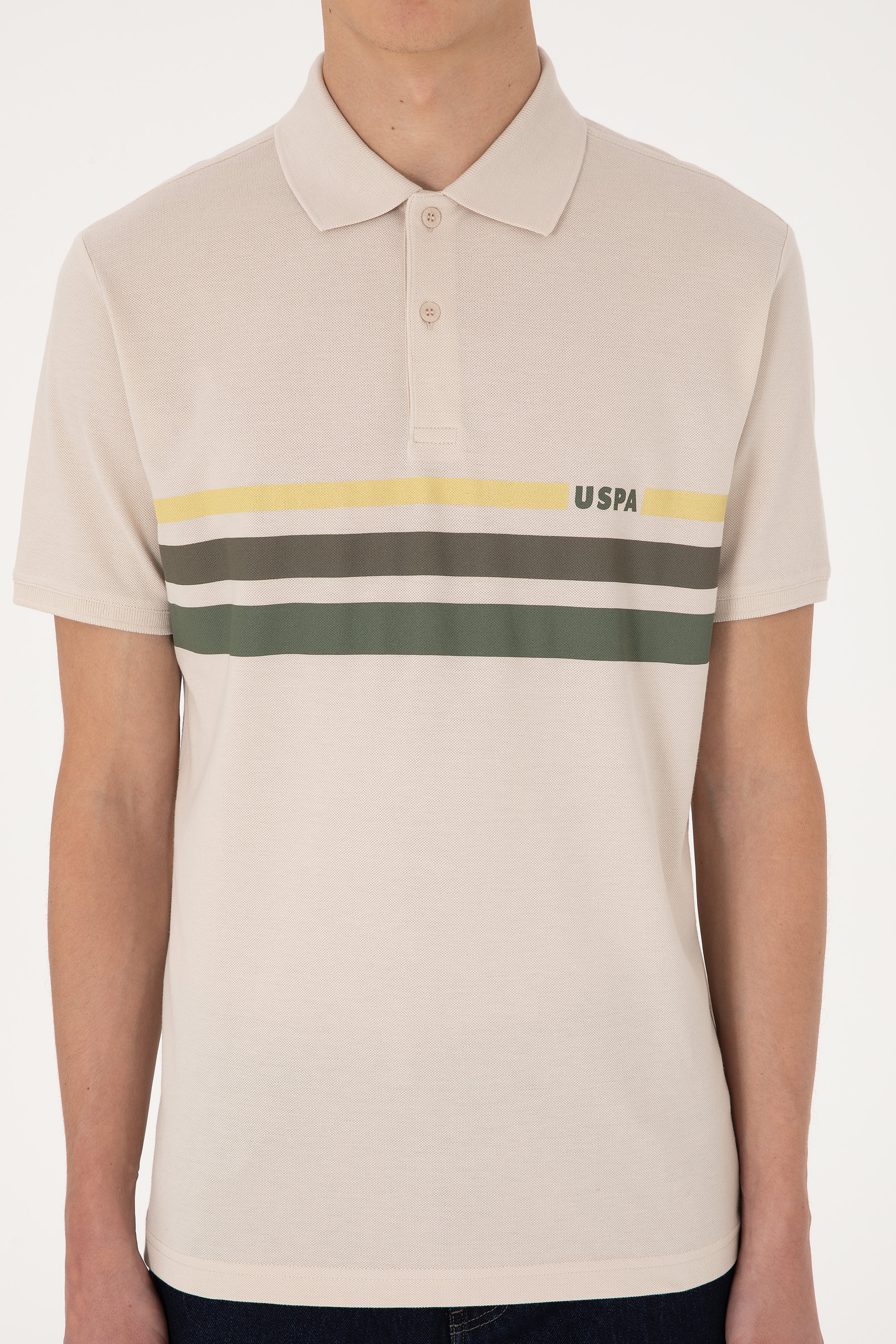 Erkek Regular Fit Polo Yaka Taş Tişört - Image 6