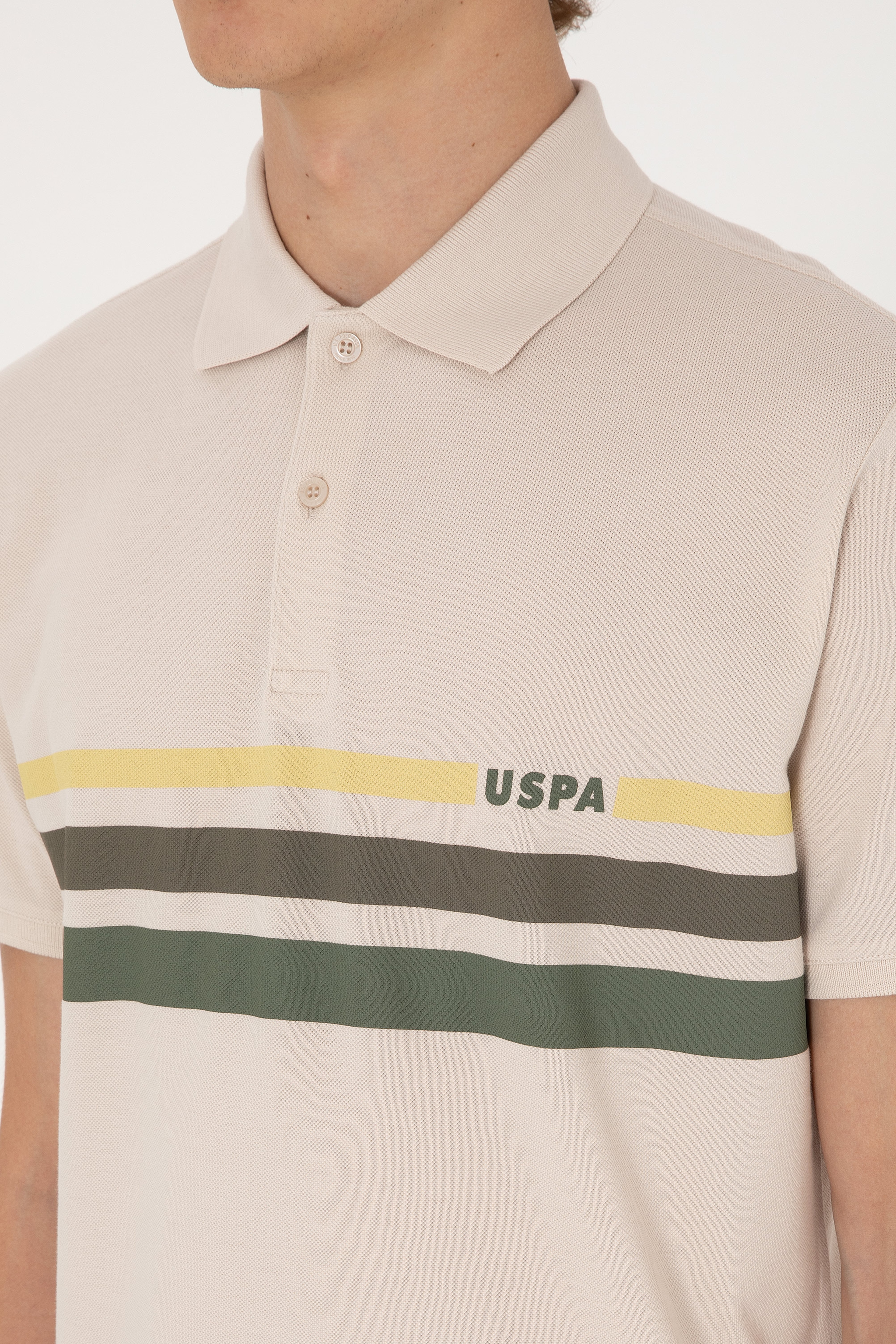 Erkek Regular Fit Polo Yaka Taş Tişört - Image 7