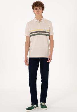 Erkek Regular Fit Polo Yaka Taş Tişört - 50306811018