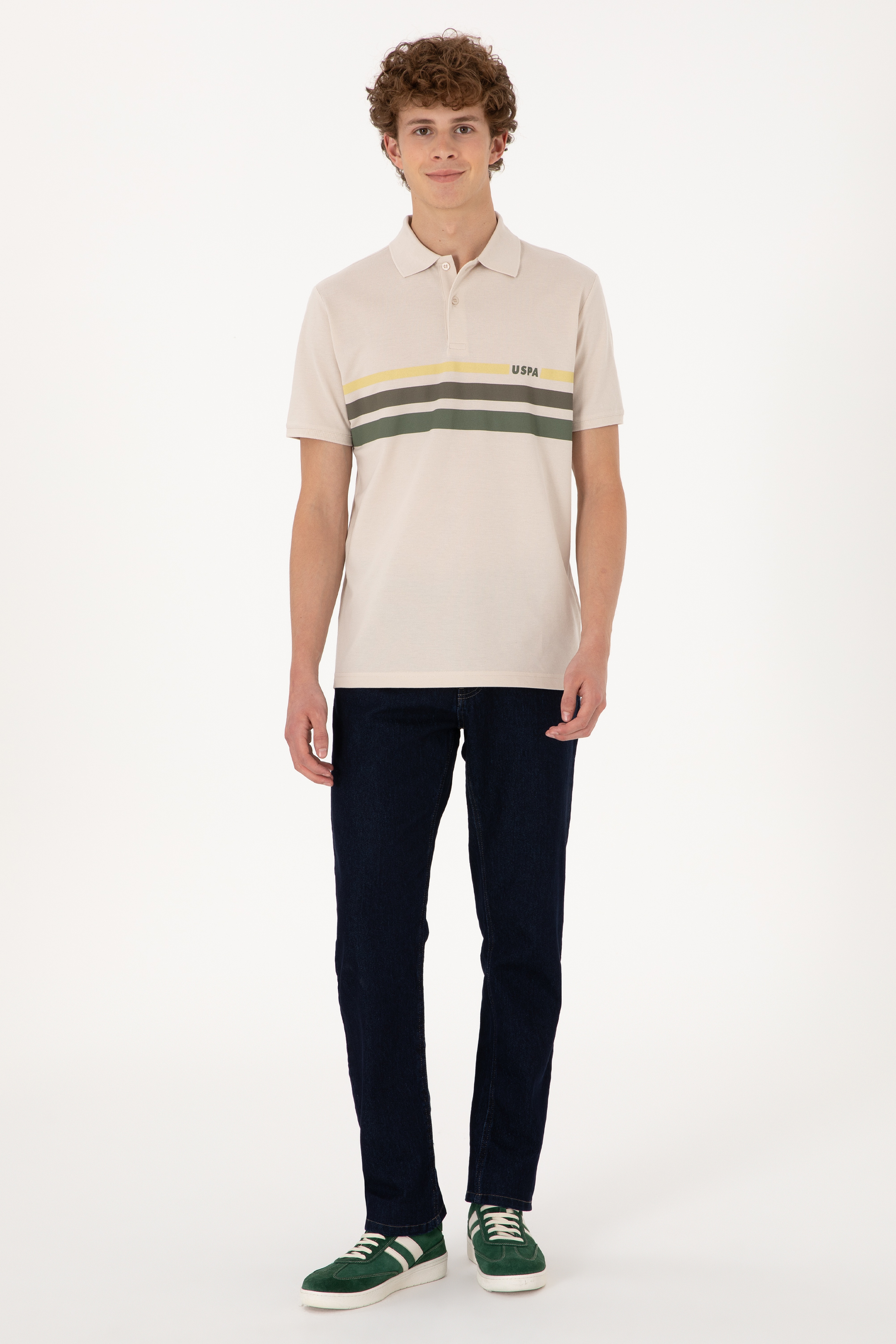 Erkek Regular Fit Polo Yaka Taş Tişört