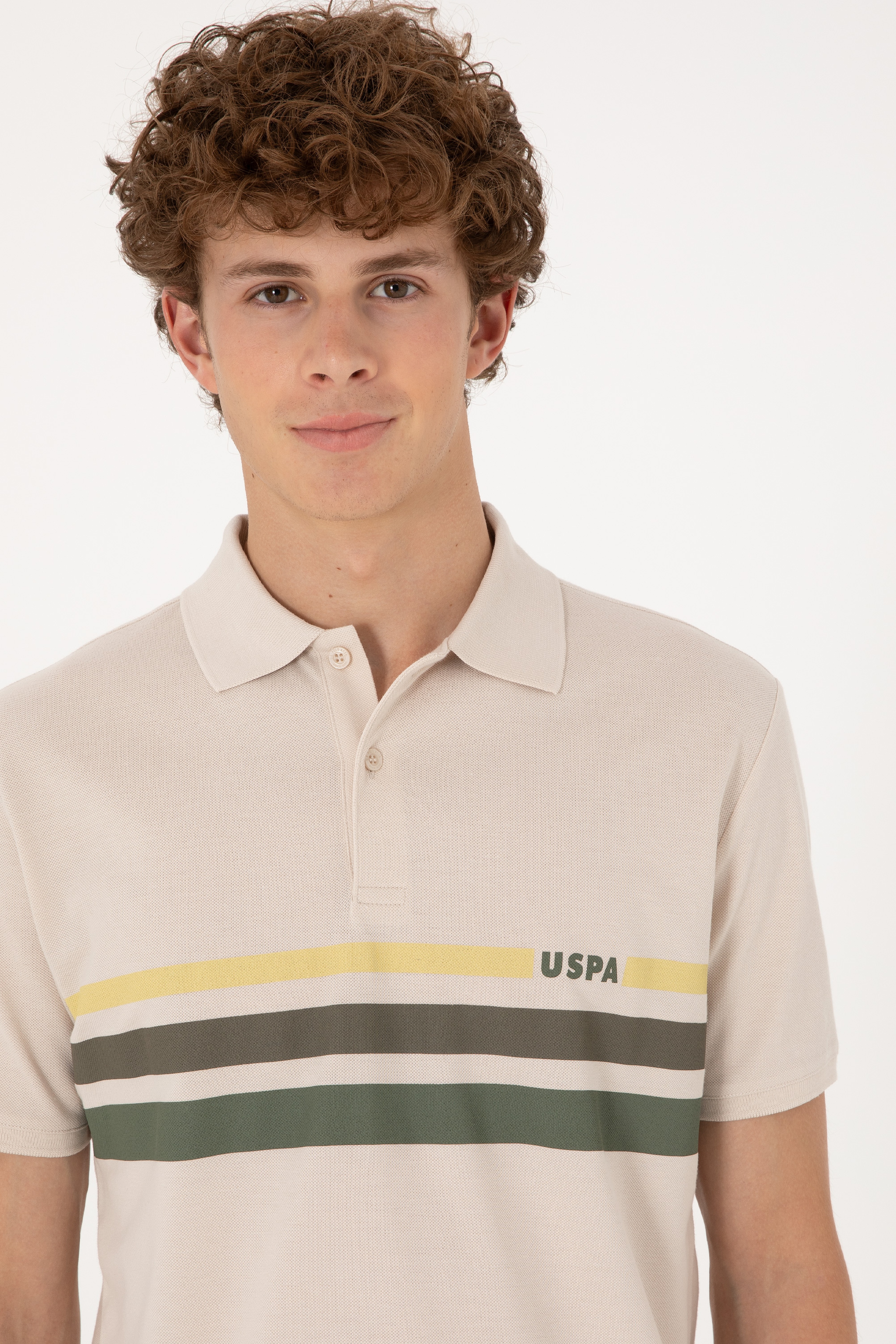Erkek Regular Fit Polo Yaka Taş Tişört - Image 2