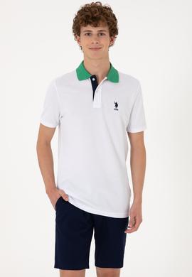 Erkek Regular Fit Polo Yaka Beyaz Tişört - 50306809003