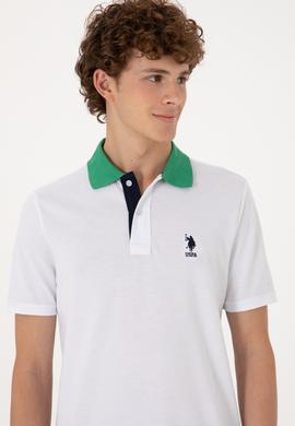 Erkek Regular Fit Polo Yaka Beyaz Tişört - 50306809003