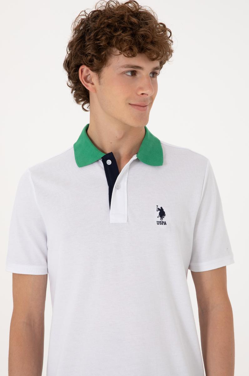 Erkek Regular Fit Polo Yaka Beyaz Tişört