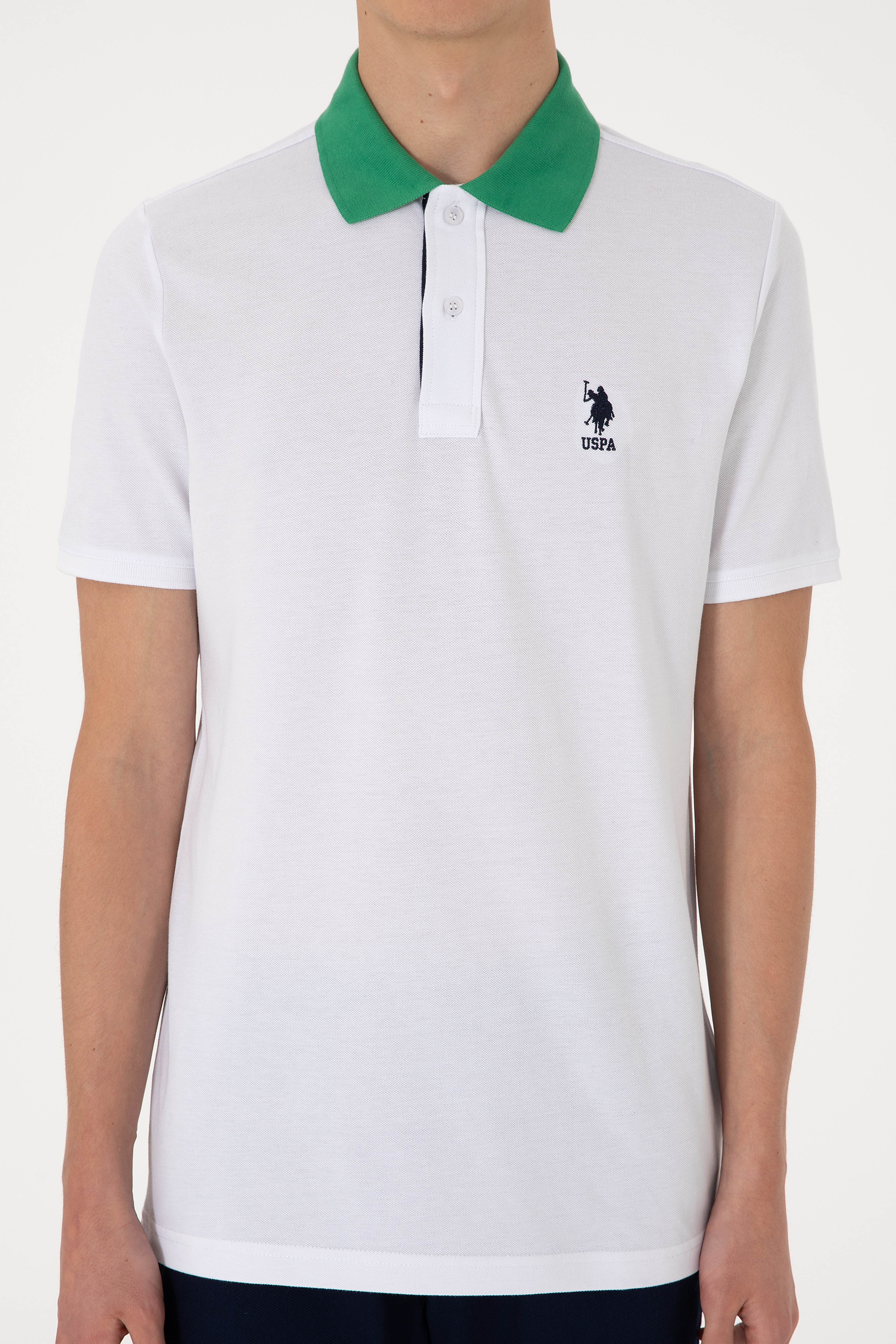 Erkek Regular Fit Polo Yaka Beyaz Tişört - Image 6