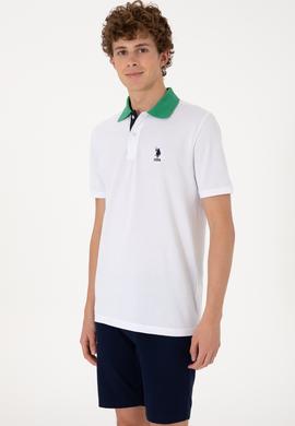 Erkek Regular Fit Polo Yaka Beyaz Tişört - 50306809003