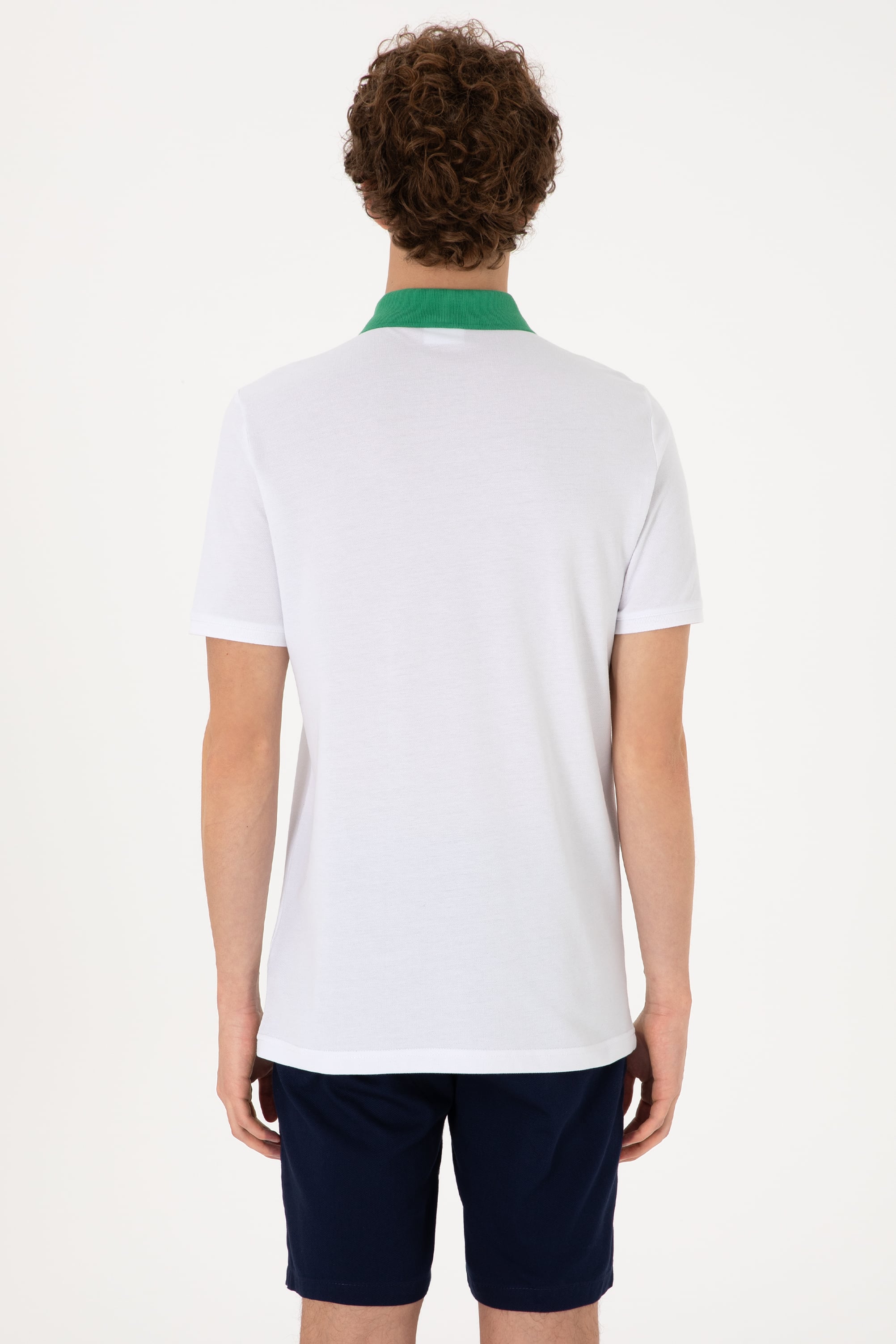 Erkek Regular Fit Polo Yaka Beyaz Tişört