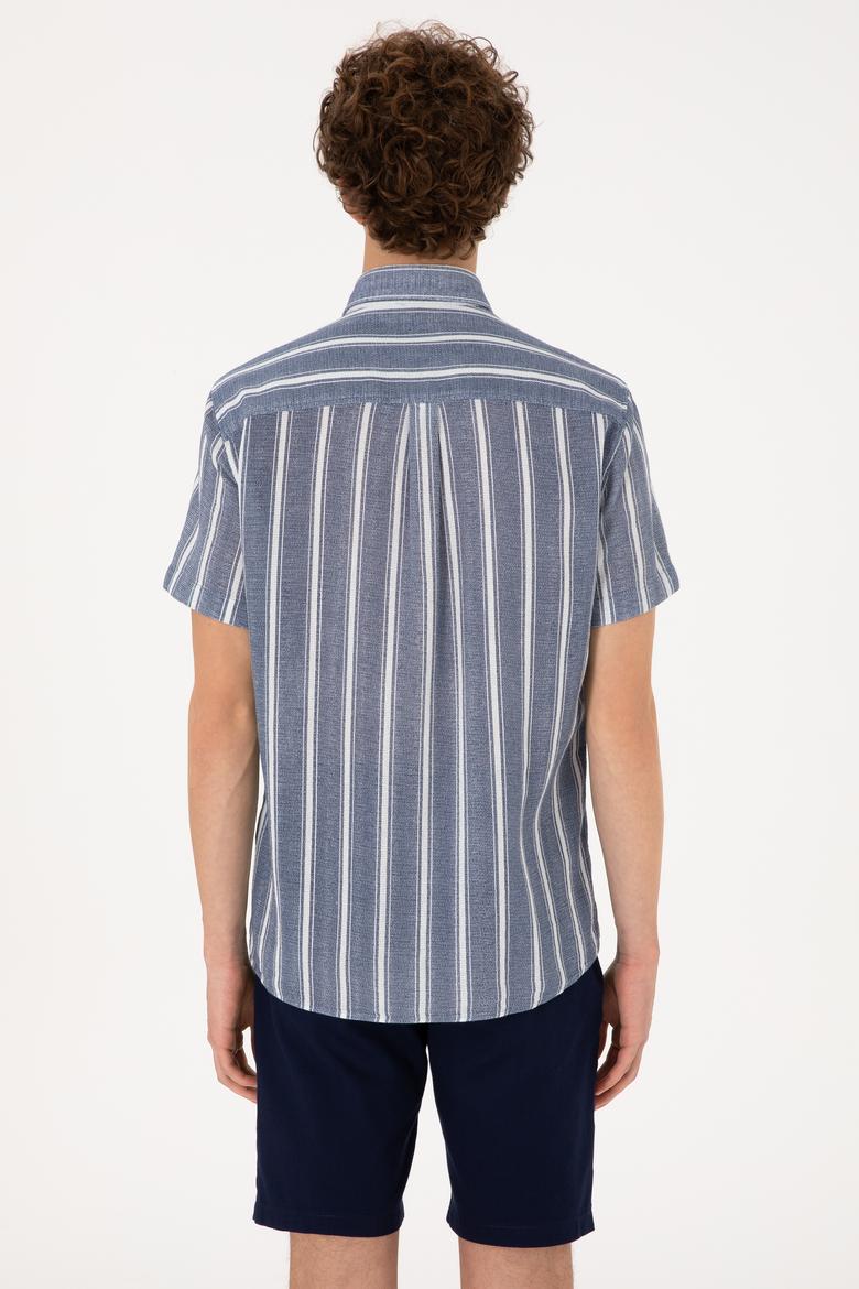 Erkek Lacivert Kısa Kollu Gömlek - 50306329009