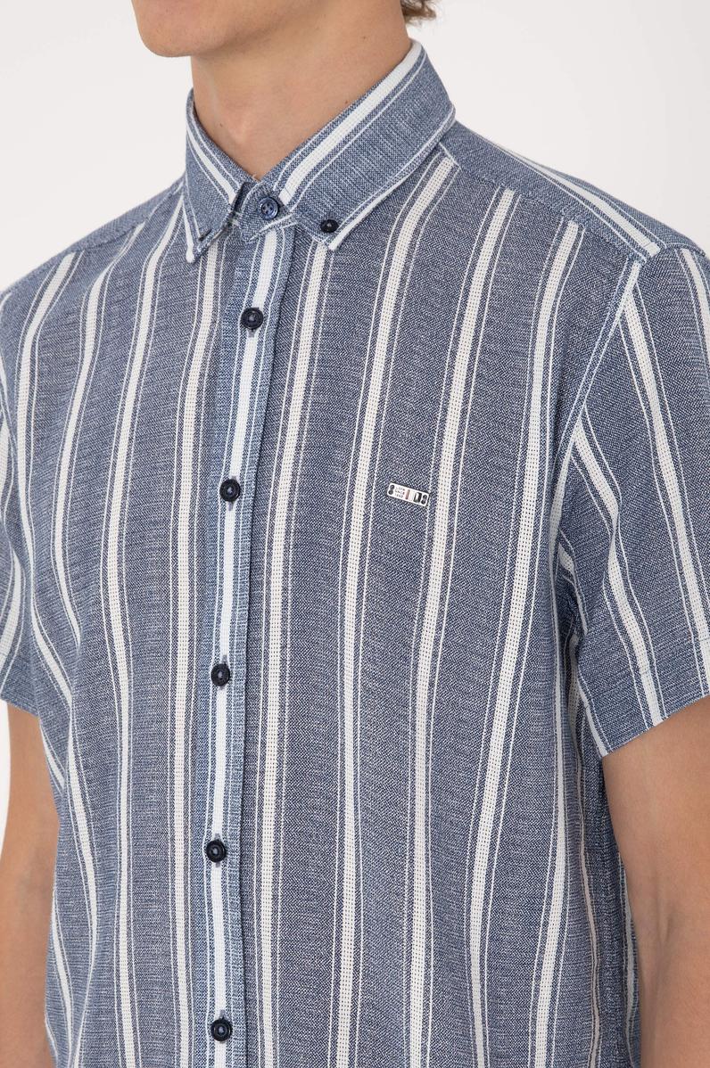 Erkek Lacivert Kısa Kollu Gömlek