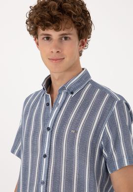 Erkek Lacivert Kısa Kollu Gömlek - 50306329009