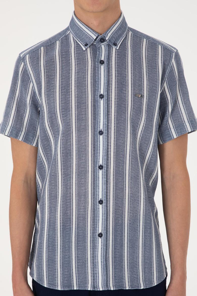 Erkek Lacivert Kısa Kollu Gömlek - 50306329009