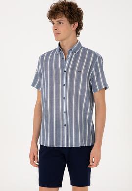 Erkek Lacivert Kısa Kollu Gömlek - 50306329009