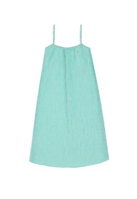 Kız Çocuk Mint Askılı A-Form Çizgili Dokuma Elbise - 50306579010