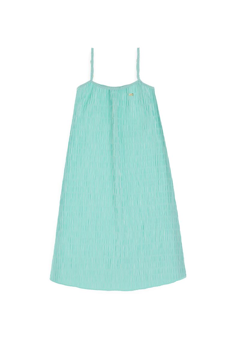 Kız Çocuk Mint Askılı A-Form Çizgili Dokuma Elbise - 50306579010