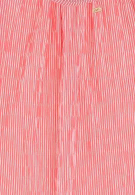 Kız Çocuk Pembe Çizgili A-Form Askılı Dokuma Elbise - 50306579022