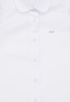 Kız Çocuk Beyaz Fırfır Kol Detaylı Pamuk Gömlek - 50306617015