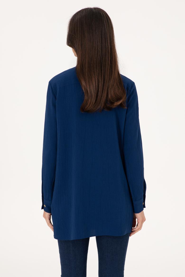 Kadın Lacivert Uzun Kollu Tunik Gömlek - 50307672010