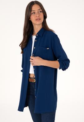 Kadın Lacivert Uzun Kollu Tunik Gömlek - 50307672010