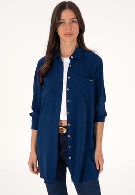 Kadın Lacivert Uzun Kollu Tunik Gömlek - 50307672010