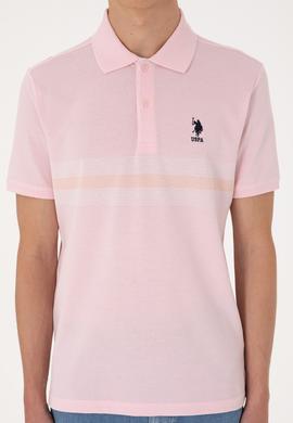Erkek Regular Fit Polo Yaka Açık Pembe Tişört - 50306852019