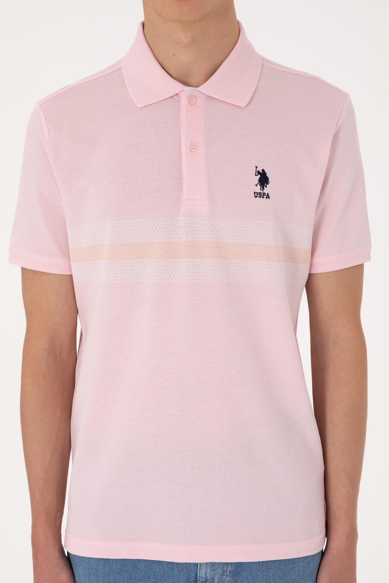 Erkek Regular Fit Polo Yaka Açık Pembe Tişört - 50306852019