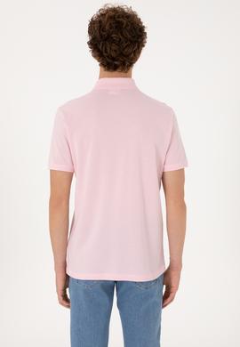 Erkek Regular Fit Polo Yaka Açık Pembe Tişört - 50306852019