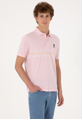 Erkek Regular Fit Polo Yaka Açık Pembe Tişört - 50306852019