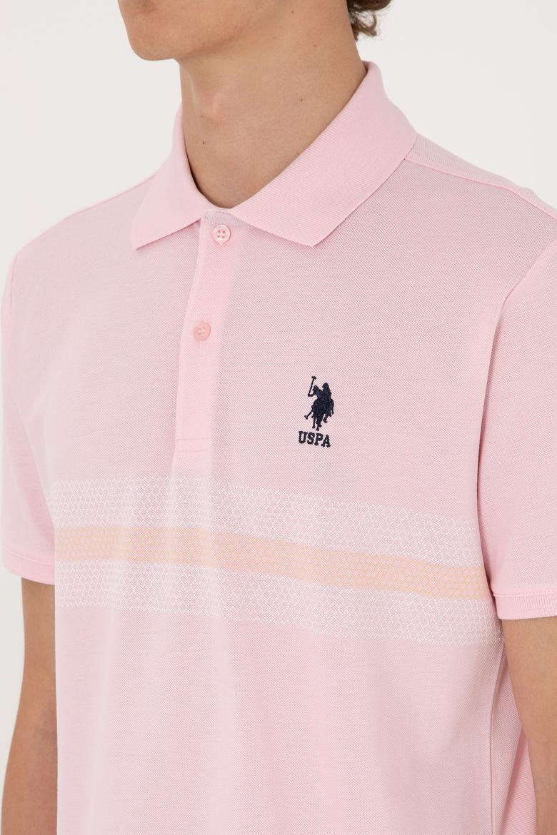 Erkek Regular Fit Polo Yaka Açık Pembe Tişört - 50306852019